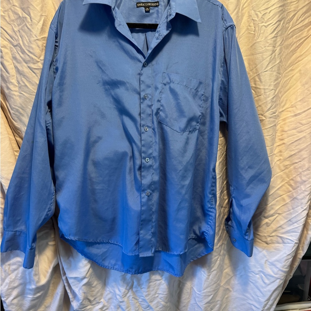 Men's Enrico Rossini Blue Dress Shirt